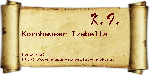 Kornhauser Izabella névjegykártya